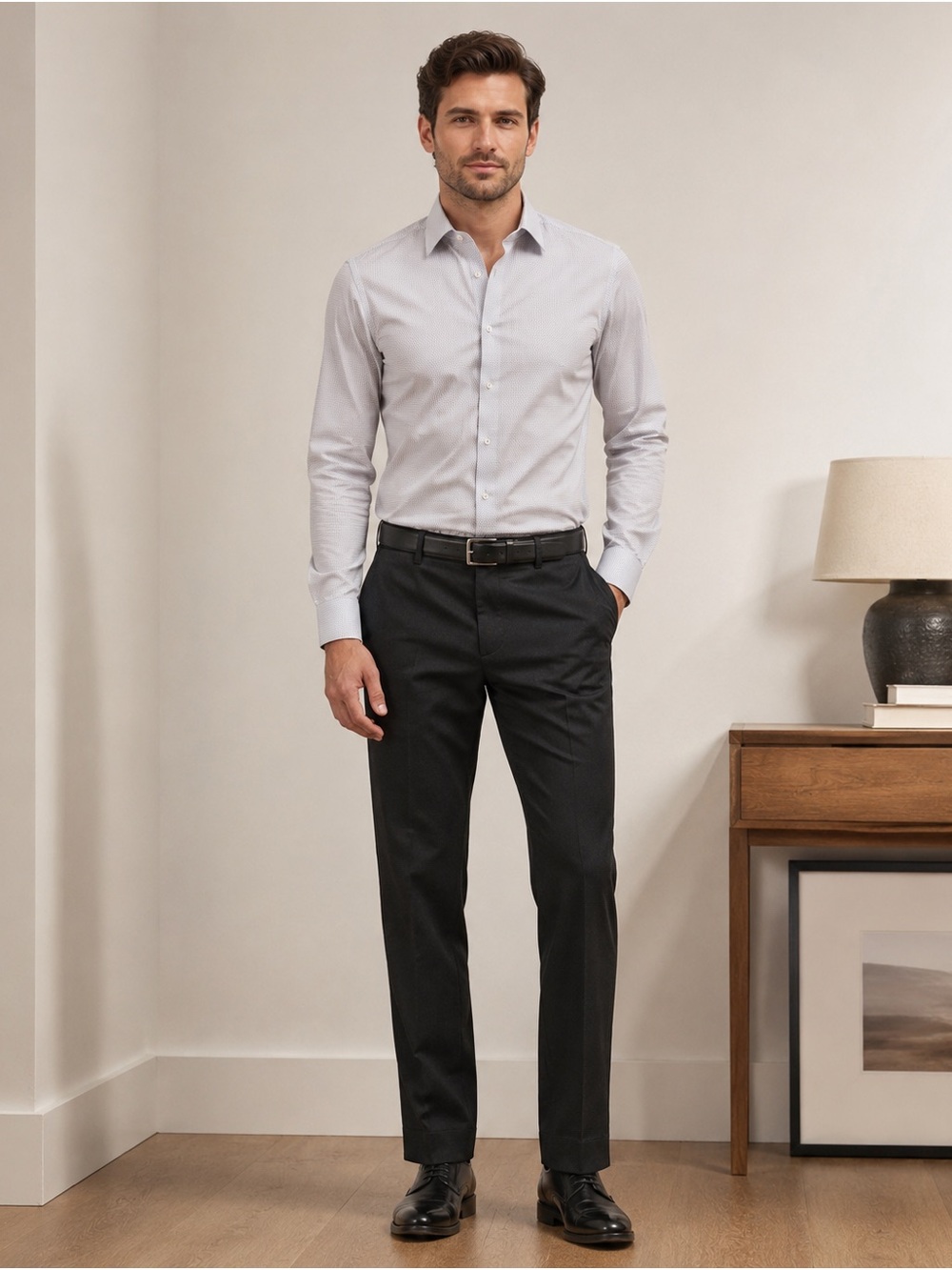 Lauren Ralph Lauren Mens Dress Pants 40x32 Black Flat Front Straight Leg